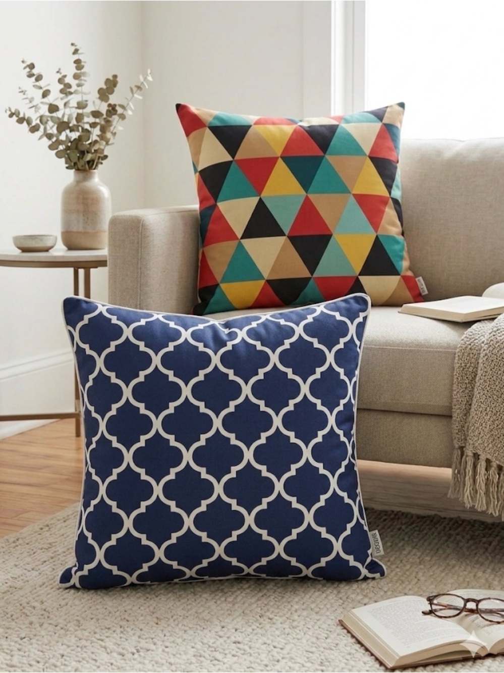 Blue Trellis Decorative Throw Pillow - Unbranded